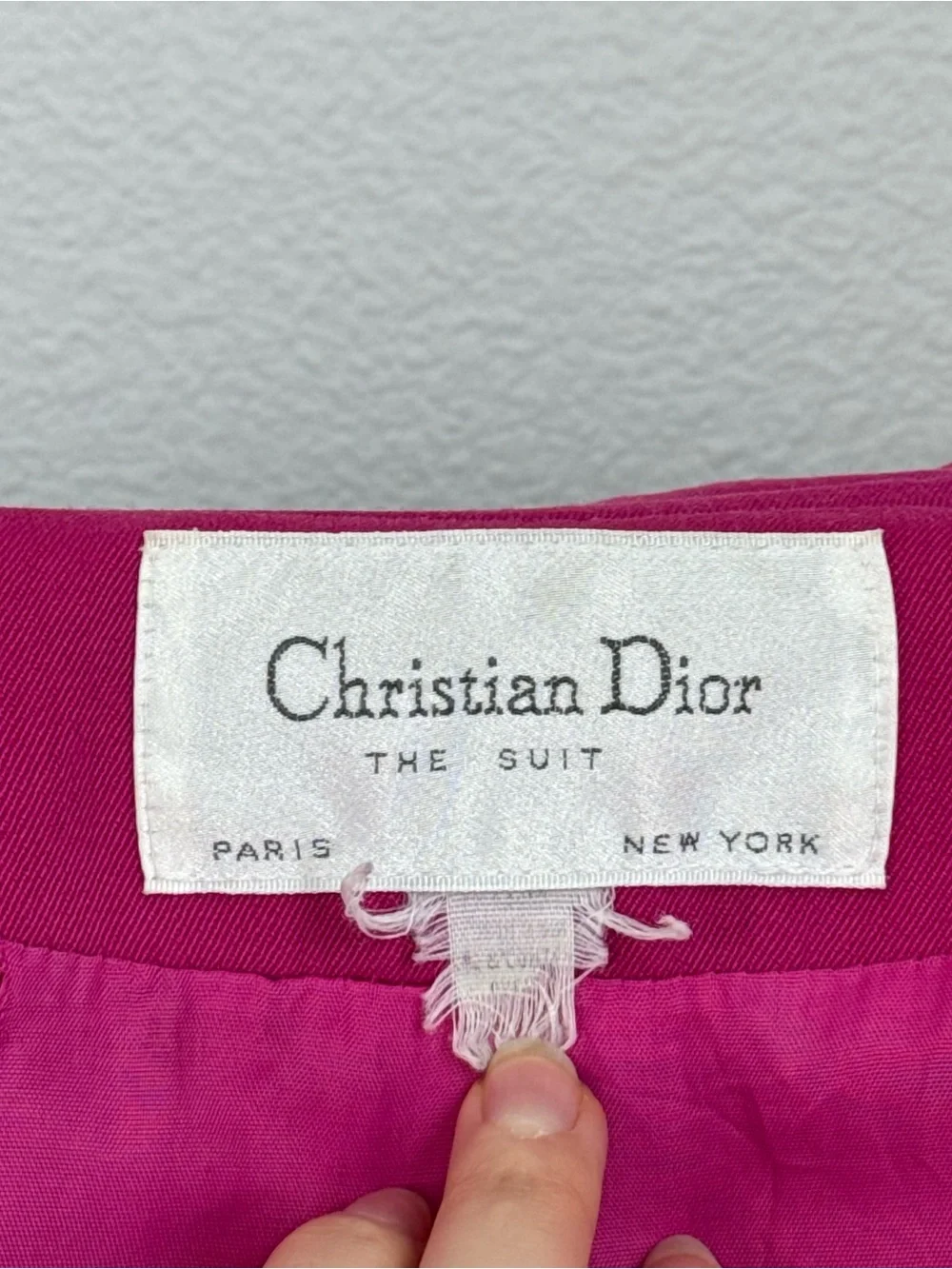 VTG Christian Dior Suit Hot Pink 100% Wool Blazer fuchsia Jacket Women’s M 8-10